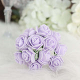 48 Roses | 1inch Lavender Lilac Real Touch Artificial DIY Foam Rose Flowers