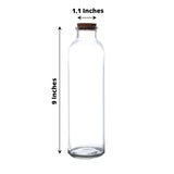 12 Pack | 16oz Clear Round Glass Bottles With Cork Stoppers, Refillable Glass Storage Jars - 9inch