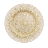 8 Pack | 13inch Gold Monaco Style Glass Charger Plates