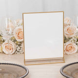 6 Pack Gold Rectangle Frame Acrylic Freestanding Table Display Stands