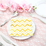 20 Pack | 3 Ply Metallic Gold Chevron Paper Dinner Napkins | Wedding Cocktail Napkins