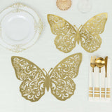 10 Pack Metallic Gold Foil Large 3D Butterfly Wall Sticker Butterfly Paper Charger Placemat 9x14inch