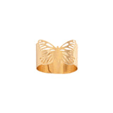 5 Pack | Metallic Gold Laser Cut Butterfly Napkin Rings, Paper Napkin Holders