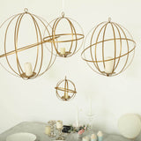 12inch Gold Wrought Iron Open Frame Centerpiece Ball, Candle Holder Floral Display Hanging Sphere