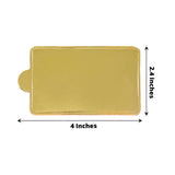 50 Pack | Mini Gold Rectangle Cake Boards, Cardboard Dessert Bases - 2.4x4inch