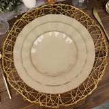 10 Pack | 6inch Taupe Round Plastic Dessert Plates, Disposable Tableware