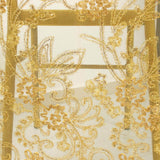 Gold Organza Floral Sequin Embroidered Chiavari Chair Back Slipcover