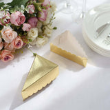 10 Pack | 4inch x 2.5inch Gold Single Slice Triangular Cake Boxes