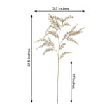 2 Stems | 32inch Metallic Gold Artificial Fern Leaf Branch Vase Filler