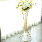 36inch Tall Gold Metal Wire Hourglass Flower Frame Stand