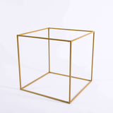 2 Pack | 20inch Square Gold Metal Frame Wedding Flower Stands, Geometric Centerpieces