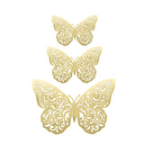 10 Pack Metallic Gold Foil Jumbo 3D Butterfly Wall Stickers, Disposable Paper Charger