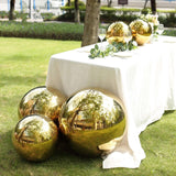 Gold Stainless Steel Shiny Mirror Gazing Ball, Reflective Hollow Garden Globe Spheres