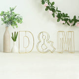 8" Tall | Gold Wedding Centerpiece | Freestanding 3D Decorative Wire Letter | D