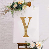 8inch Gold Decorative Rhinestone Alphabet Letter Stickers DIY Crafts - Y