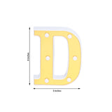 6 Gold 3D Marquee Letters | Warm White 6 LED Light Up Letters | D