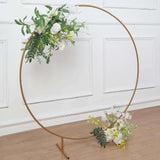 4ft Gold Metal Round Wedding Arch Table Centerpiece, Balloon Circle, Flower Frame Backdrop Stand