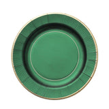 25 Pack | 8inch Hunter Emerald Green Sunray Dessert Appetizer Paper Plates#whtbkgd