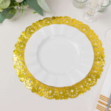 50 Pack Metallic Gold Medallion Style Paper Lace Doilies, 12inch Round Disposable Placemats