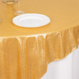 72x72inch Gold Shimmer Sequin Dots Square Polyester Table Overlay