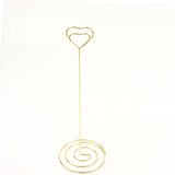 10 Pack | Gold Metal 8" Heart Card Holder Stands, Table Number Stands, Wedding Table Place Card Menu Clips