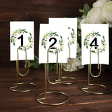 5 Pack | Gold Metal 5 Paperclip Card Holder Stands, Table Number Stands, Wedding Table Menu Clips