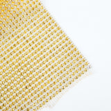 10x108inch Gold Diamond Rhinestone Mesh Table Runner, Crystal Rhinestone Ribbon Bling Roll#whtbkgd