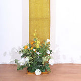 8ft Gold Spandex Fitted U-Shaped Wedding Arch Cover With Shimmer Tinsel Finish