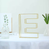 8" Tall | Gold Wedding Centerpiece | Freestanding 3D Decorative Wire Letter | E