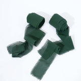 2 Pack 6yds Hunter Emerald Green Silk-Like Chiffon Ribbon Roll, DIY Wedding Bouquet