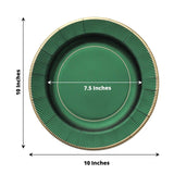 25 Pack | 10inch Hunter Emerald Green Sunray Gold Rimmed Serving Dinner Paper Plates