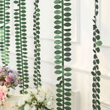 50ft | 4inch Green Leaf Petal Taffeta Ribbon Sash, Artificial DIY Fabric Garlands