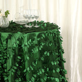 132inches Green Leaf Petal Taffeta Round Tablecloth