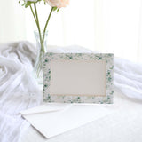 25 Pack White Green Eucalyptus Leaves Photo Frame Thank You Cards with Envelopes