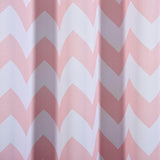 White/Blush Chevron Print Thermal Blackout Window Curtain Grommet Panels, Noise Cancelling Curtains