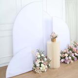 Set of 4 | Matte White Spandex Half Moon Chiara Backdrop Stand Covers