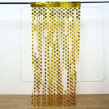 Heart Chain Foil Fringe Curtain Backdrop, Metallic Gold Tinsel Streamer- Door Window Foil Curtain