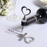 Silver Metal Heart Wine Bottle Opener / Cork Stopper Party Favors Set, Wedding Favor in Velvet Box