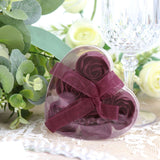 4 Pack | 24 Pcs Burgundy Scented Rose Soap Heart Shaped Party Favors With Gift Boxes And Ribbon