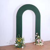 8ft Hunter Emerald Green Spandex Fitted Open Arch Wedding Arch Cover, Double-Sided U-Shaped Backdrop