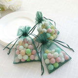 10 Pack | 4x6inch Hunter Emerald Green Organza Drawstring Wedding Party Favor Gift Bags