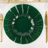 10 Pack | 6inch Hunter Emerald Green Round Plastic Dessert Plates, Disposable Tableware