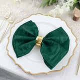 5 Pack | Hunter Emerald Green Accordion Crinkle Taffeta Dinner Napkins | 20x20Inch