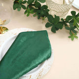 5 Pack | Hunter Emerald Green Premium Sheen Finish Velvet Cloth Dinner Napkins