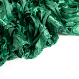 120inch Hunter Emerald Green Grandiose 3D Rosette Satin Round Tablecloth