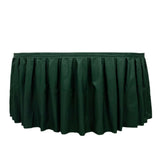 21ft Hunter Emerald Green Pleated Polyester Table Skirt, Banquet Folding Table Skirt