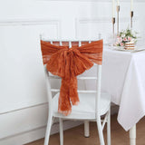 5 Pack Terracotta (Rust) Gauze Cheesecloth Boho Chair Sashes