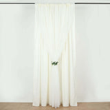 10ft Ivory Dual Layered Sheer Chiffon Polyester Backdrop Curtain With Rod Pockets
