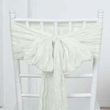 5 Pack | Ivory Gauze Cheesecloth Boho Chair Sashes 