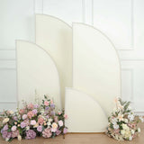 Set of 4 | Matte Ivory Spandex Half Moon Chiara Backdrop Stand Covers, Custom Fitted